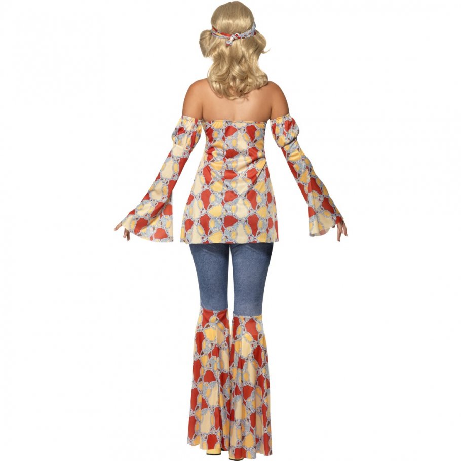 Hippie-Kostüm Damen Set – Poncho, Stirnband, Accessoires Für 60er/70er Jahre Party